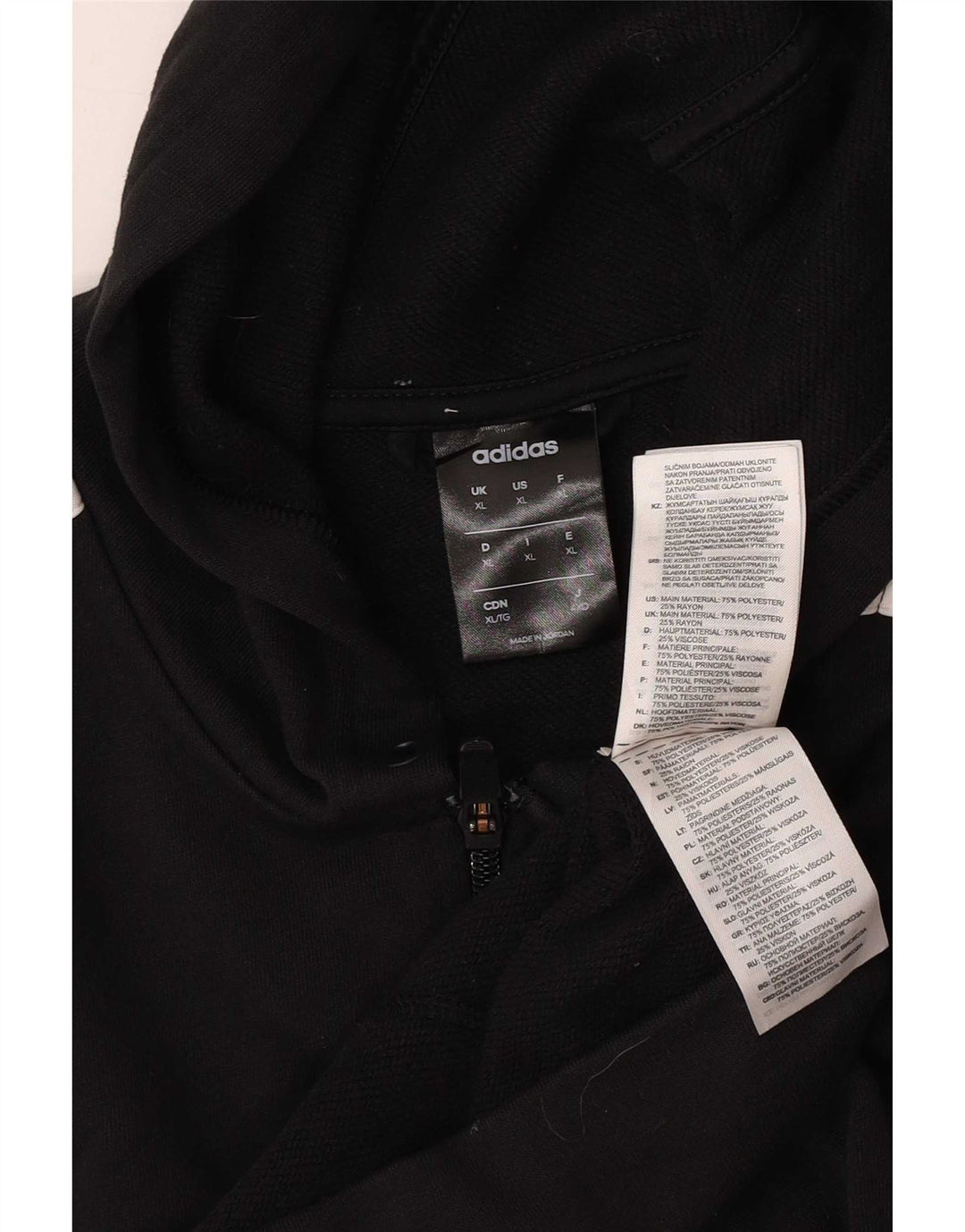 Pulover Adidas pentru bărbați, cu fermoar, XL, poliester negru