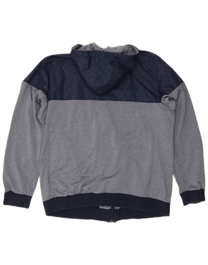 Jachetă de top pentru trening cu glugă Adidas pentru bărbați, mare, albastru bleumarin
