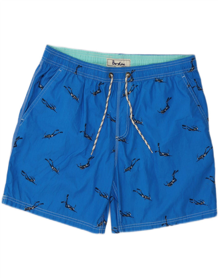 Pantaloni scurți de înot grafic pentru bărbați BODEN, mari, albastru, poliester