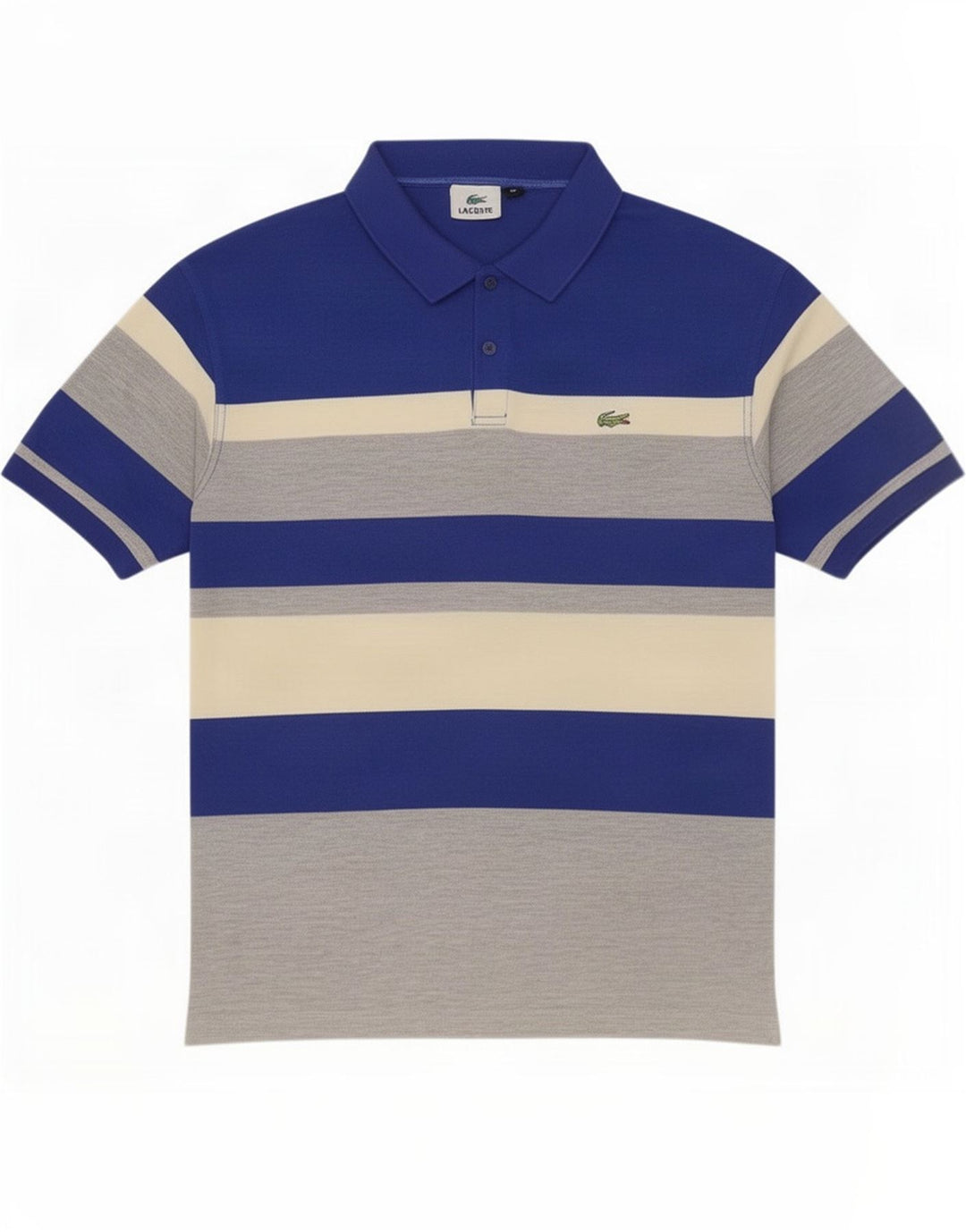 Tricou polo pentru bărbați Lacoste XL, poliester cu dungi multicolore