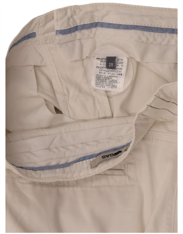 Pantaloni scurți chino pentru bărbați Gas W29, bumbac alb mediu