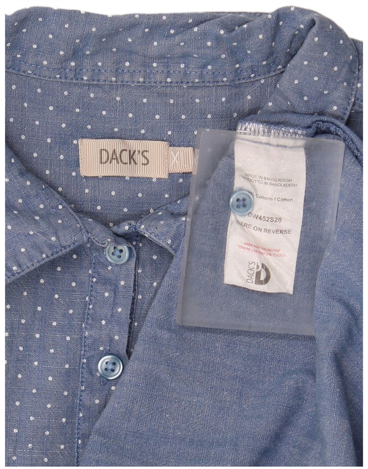Cămașă pulover cu mânecă scurtă pentru femei Dack's UK 18 XL, bumbac cu pete albastre