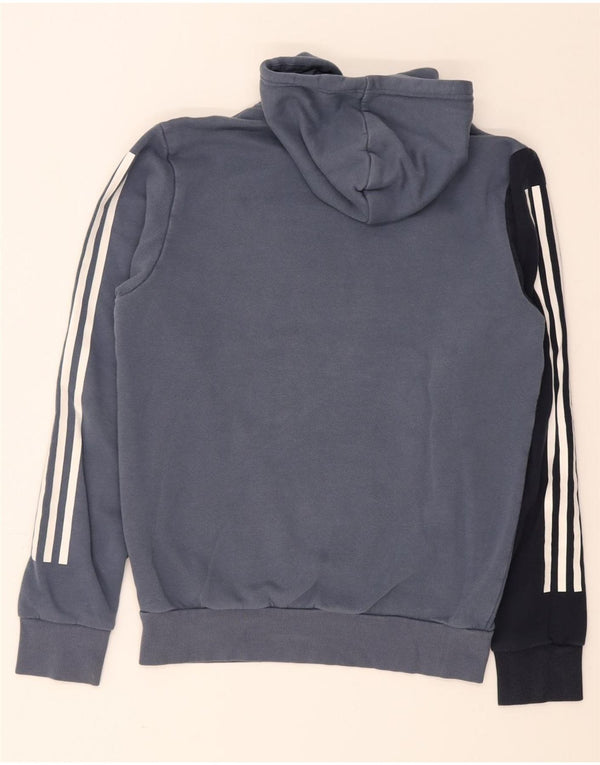 Pulover cu glugă cu grafic pentru bărbați Adidas, mic albastru, bumbac color bloc