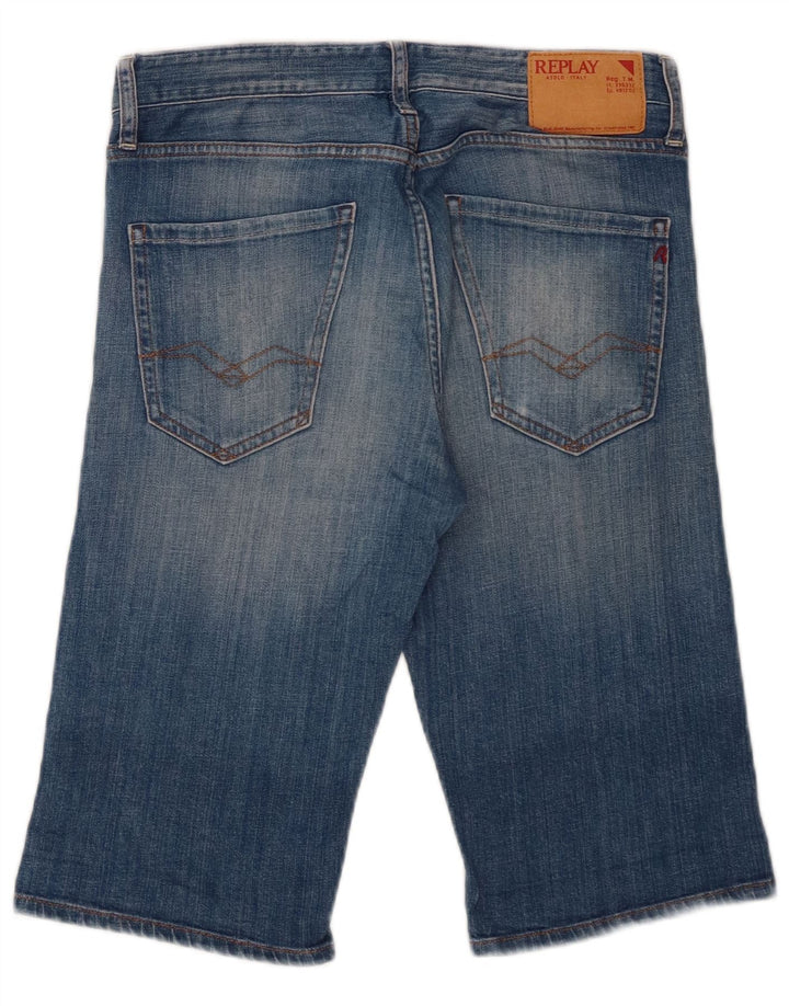 Pantaloni scurți din blugi pentru bărbați Replay W30, bumbac albastru mediu