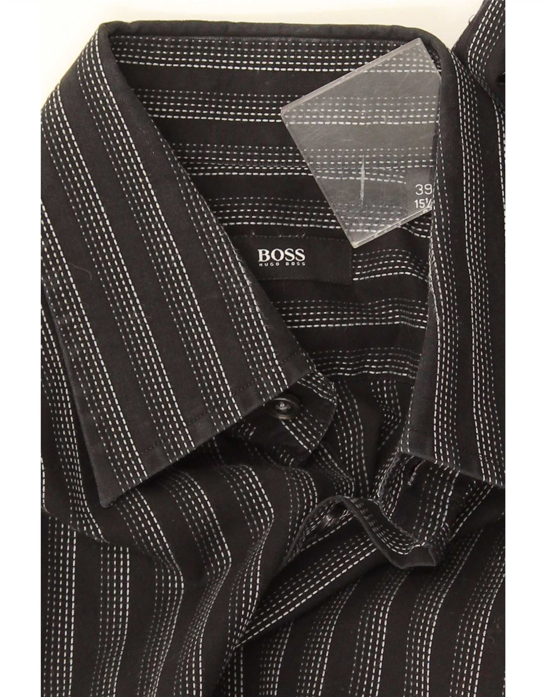 Cămașă pentru bărbați Hugo Boss Mărimea 39 15 1/2 Mediu Negru în dungi