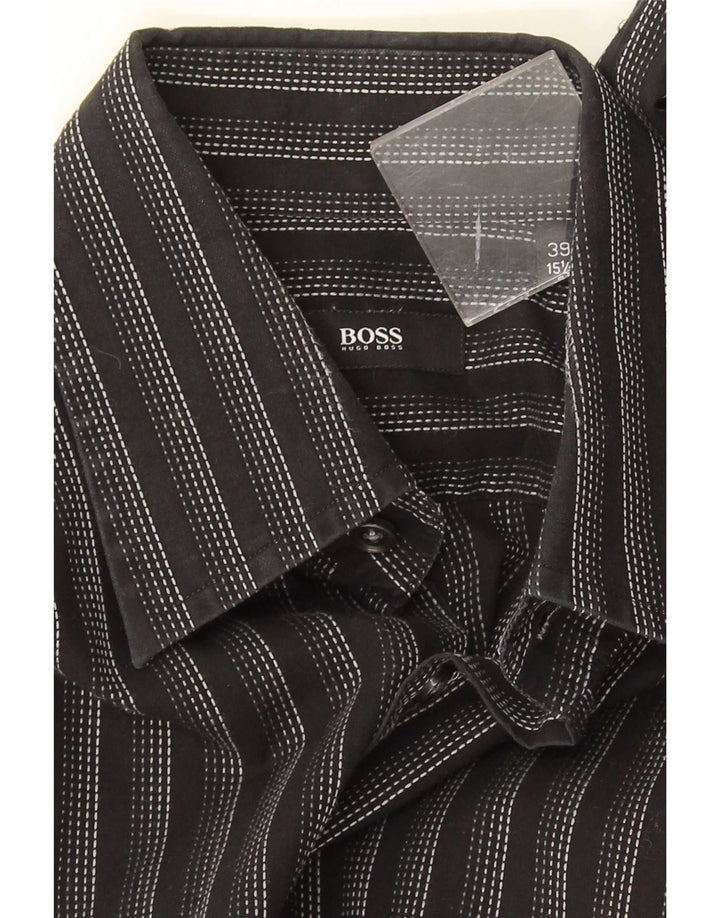 Cămașă pentru bărbați Hugo Boss Mărimea 39 15 1/2 Mediu Negru în dungi