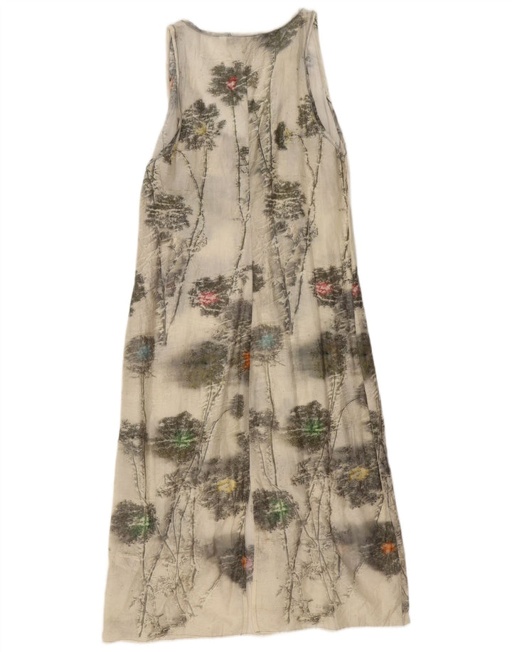 Rochie de bază fără mâneci pentru femei Zara UK 12, bumbac floral alb mediu