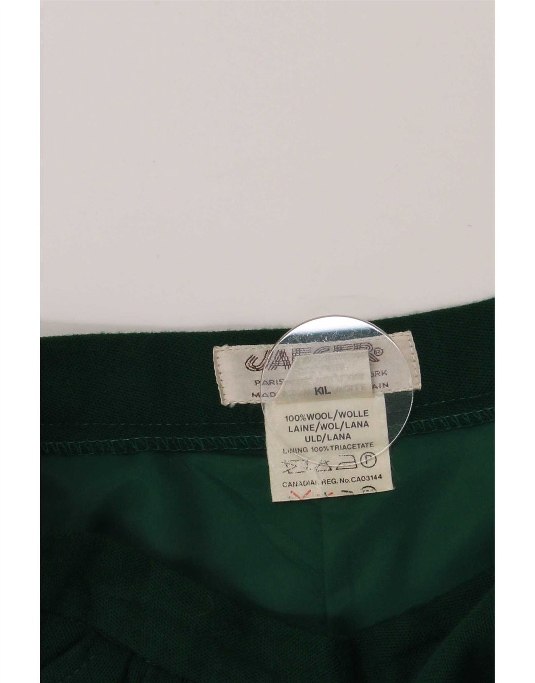 Fustă A-Line Jaeger pentru femei UK 14 Medium W26 Lână verde