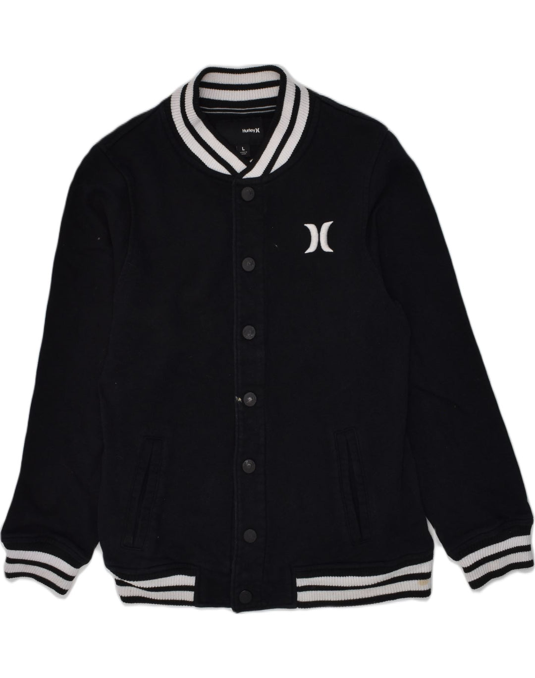 Jachetă Varsity cu grafică HURLEY pentru băieți 11-12 ani, mare, negru, bumbac