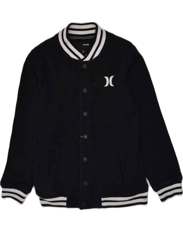 Jachetă Varsity cu grafică HURLEY pentru băieți 11-12 ani, mare, negru, bumbac