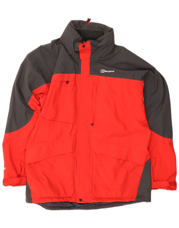 Jachetă de ploaie cu glugă pentru bărbați Berghaus UK 44 2XL Poliamidă color bloc roșu
