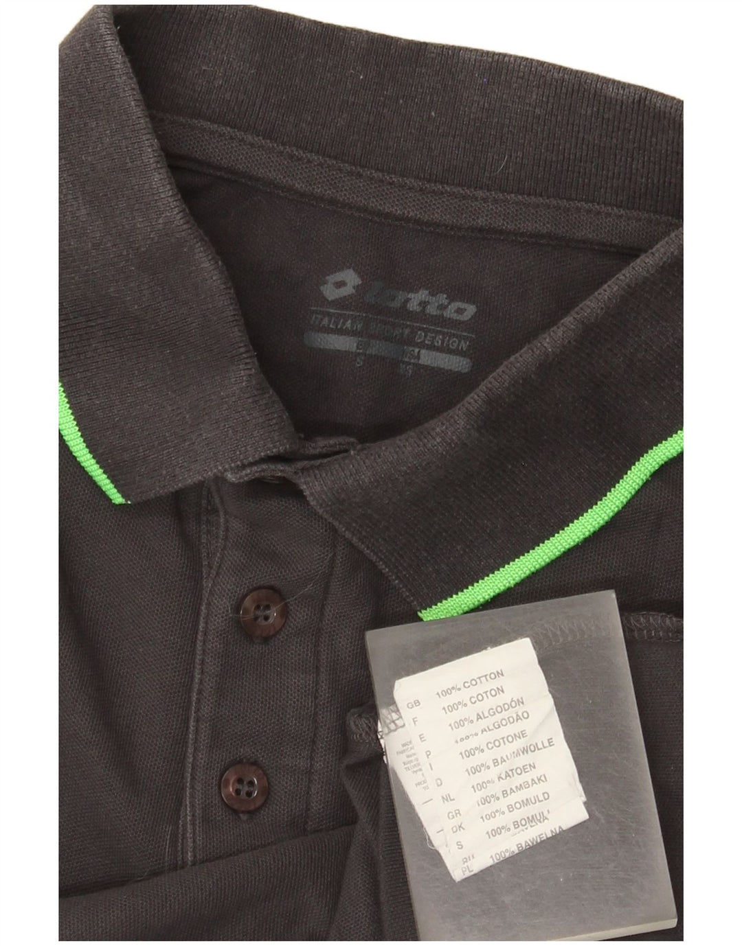 Tricou polo pentru bărbați Lotto, bumbac gri mic