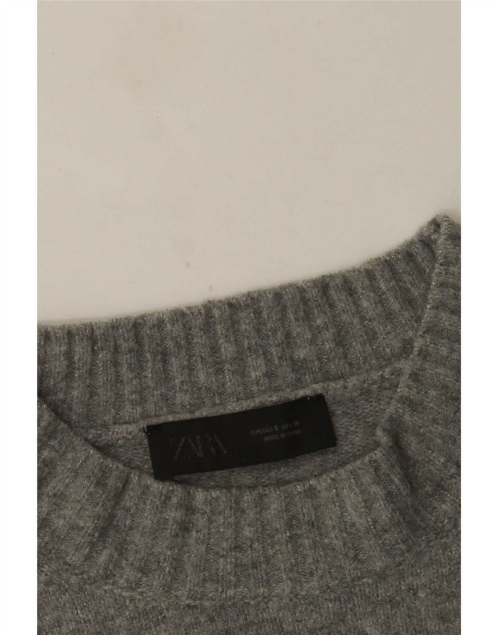 Pulover supradimensionat pentru femei Zara, cu gâtul turn, UK 10, gri mic