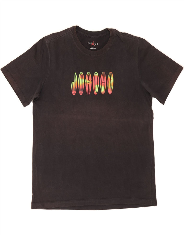 JORDAN Mens Graphic T-Shirt Top Large Black Cotton Vintage Jordan and Second-Hand Jordan from Messina Hembry 