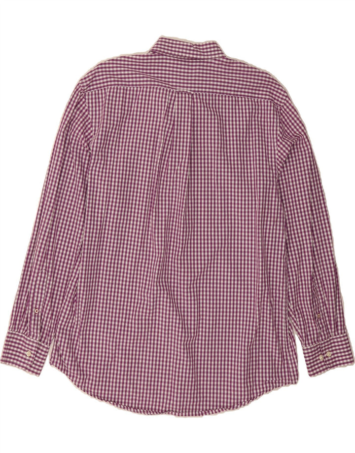 IZOD Mens Shirt Large Purple Gingham Cotton Vintage Izod and Second-Hand Izod from Messina Hembry 