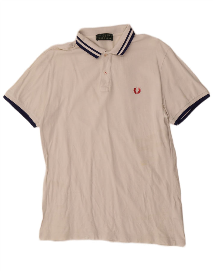Cămașă polo Fred Perry pentru bărbați, bumbac cu dungi albe 2XL