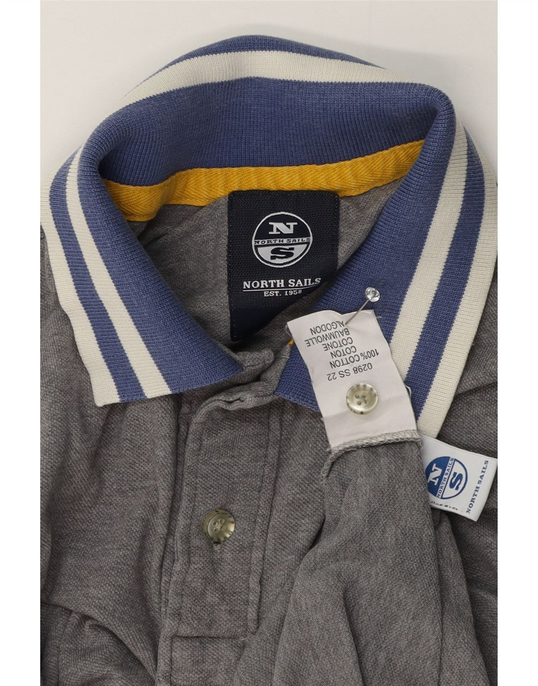 Tricou polo rugby North Sails pentru bărbați, bumbac gri mic