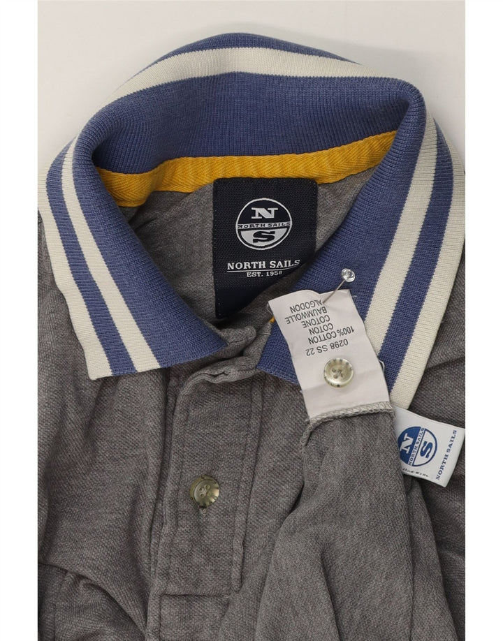 Tricou polo rugby North Sails pentru bărbați, bumbac gri mic