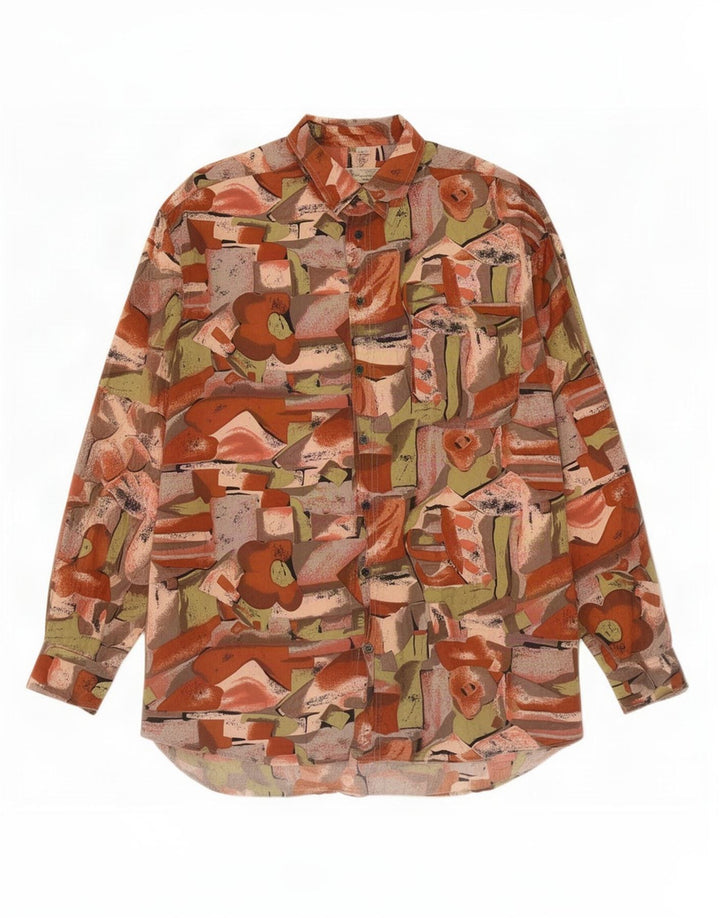 Cămașă pentru bărbați Angelo Litrico cu model abstract Mărimea 43/44 XL Mătase multicoloră