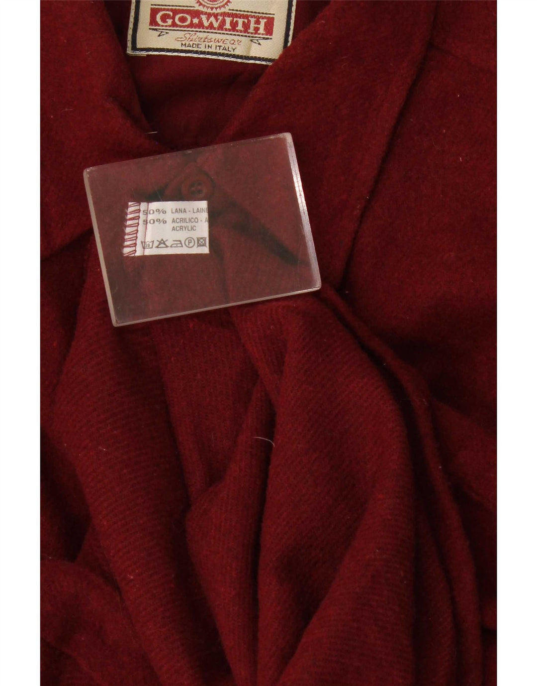 Cămașă Vintage Bărbați Tricotat XL Lână Bordeaux