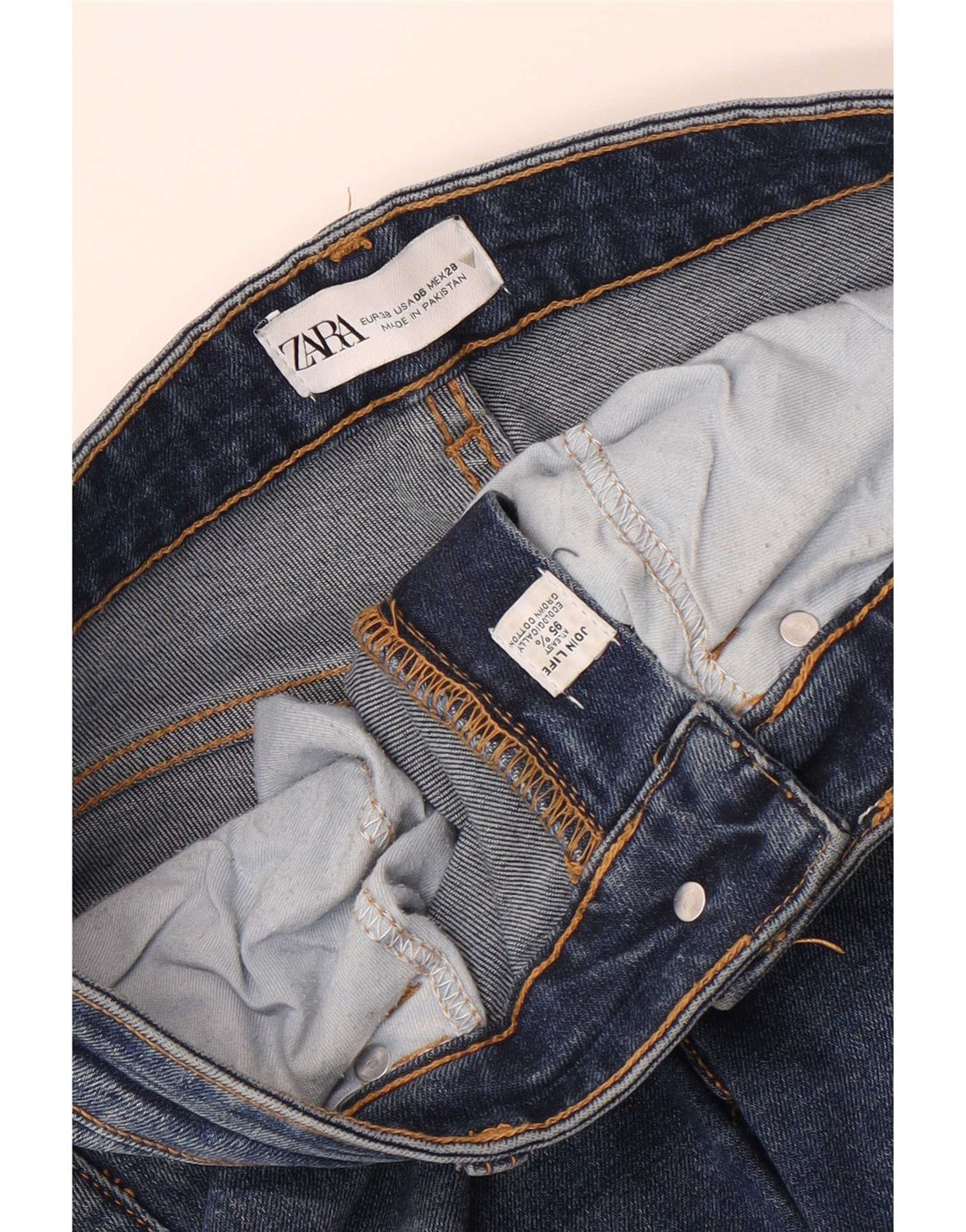 Blugi Zara Femei Bootcut EU 38 Mici W28 L26 Bumbac Albastru