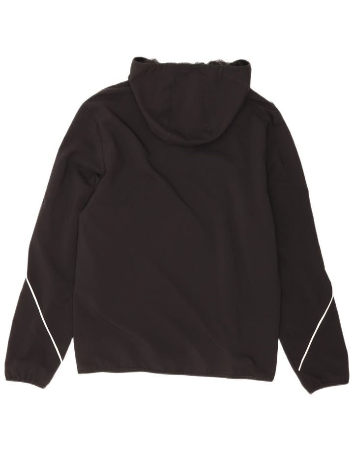 Jachetă de trening cu glugă grafică Adidas pentru bărbați, poliester negru mic