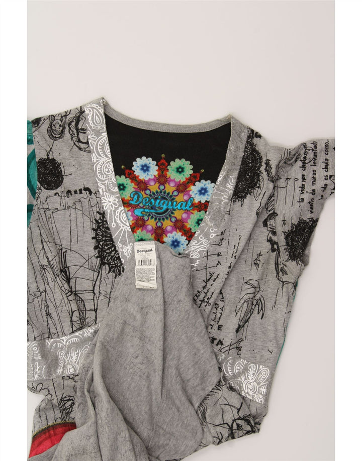 DESIGUAL rochie A-Line cu model abstract pentru femei UK 14 mare gri