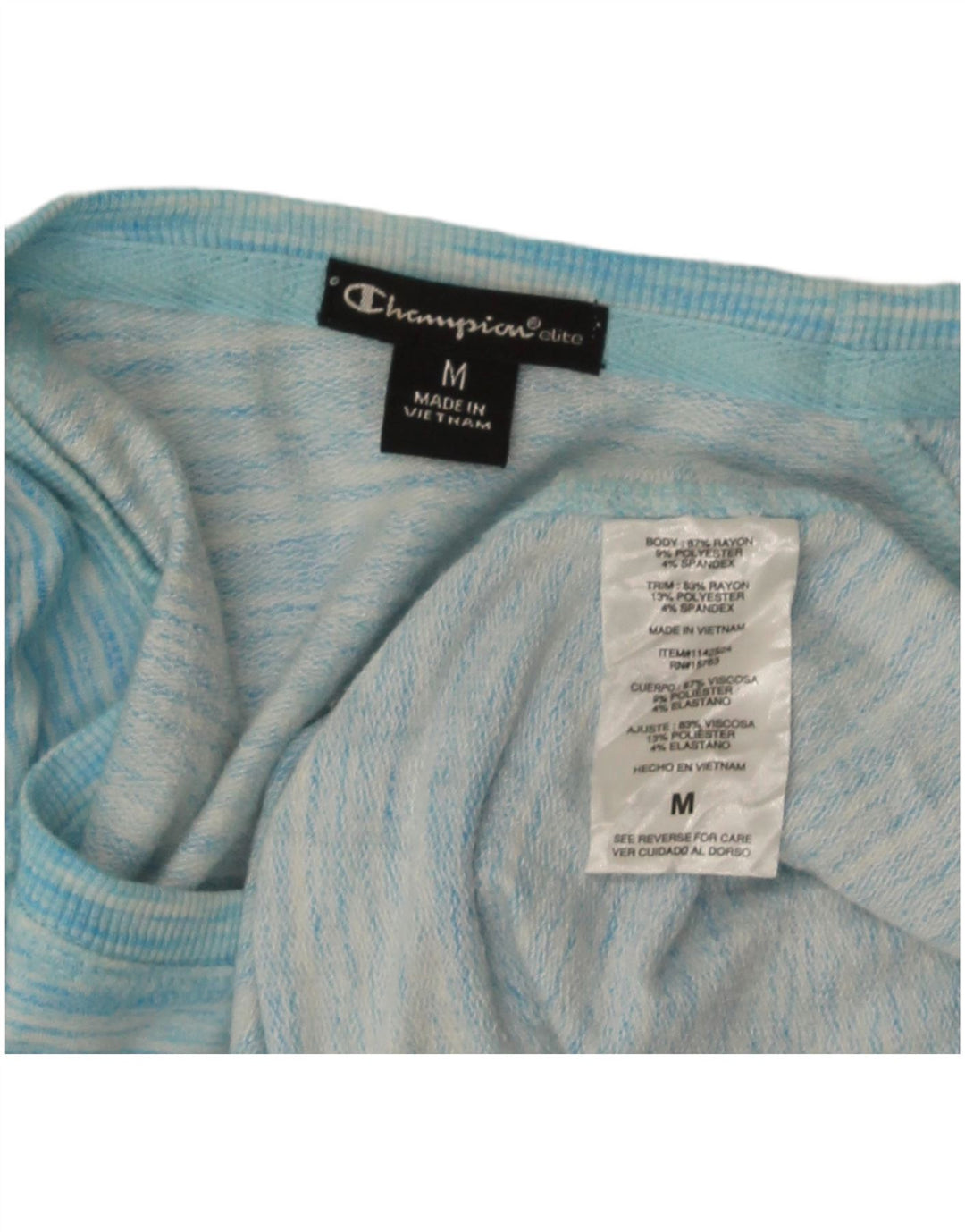 Top pentru femei Champion cu mânecă lungă UK 14 Medium Blue Flecked Rayon
