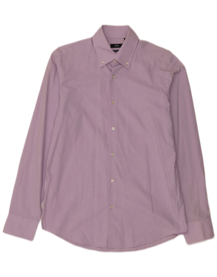 Cămașă Hugo Boss pentru bărbați, cu formă regulată, mărimea 4015 3/4, bumbac violet mediu