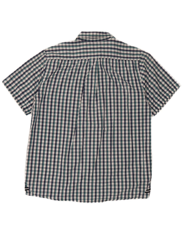 Cămașă cu mânecă scurtă pentru bărbați Sergio Tacchini, mare, albastru, din bumbac