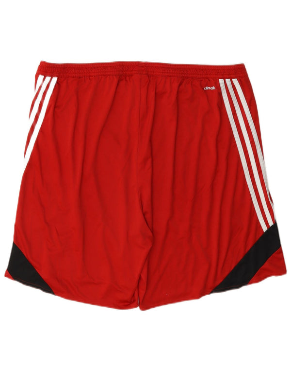 Pantaloni scurți Sport Climalite Adidas pentru bărbați 2XL, poliester color bloc roșu