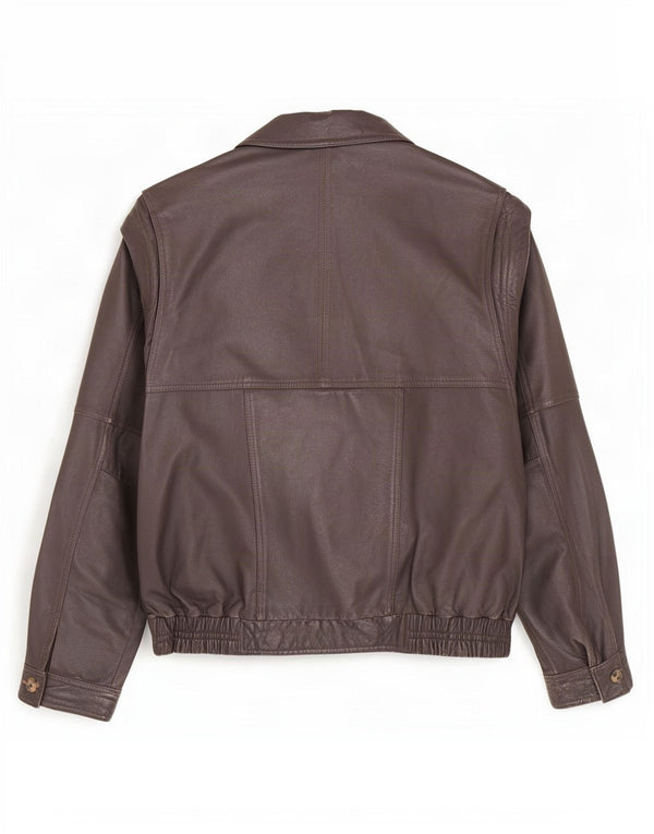 Jachetă de piele vintage pentru bărbați UK 42 XL maro