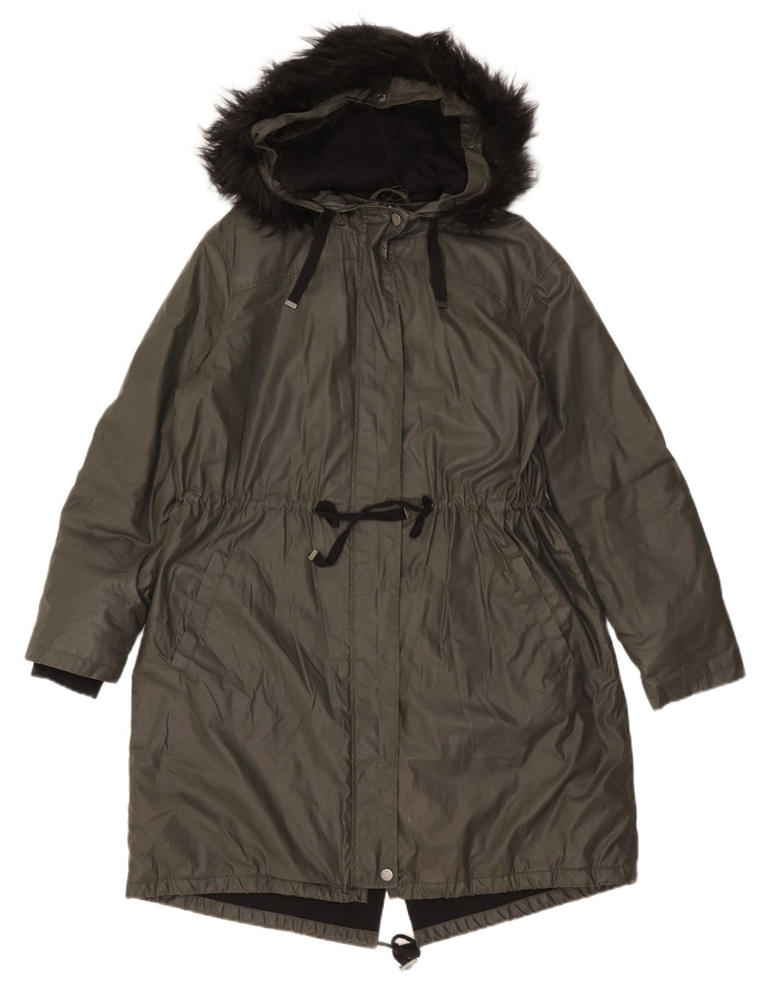 Marks & Spencer jachetă parka cu glugă pentru femei UK 14 mare bumbac verde
