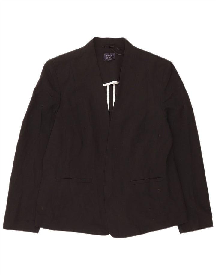 Jachetă pentru femei Marks & Spencer Open Blazer UK 16, mare, negru, poliester