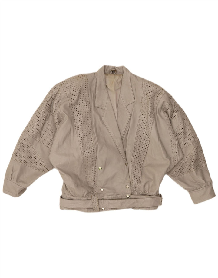 Jachetă supradimensionată pentru femei GABRIELLA BENELLI EU 36 Mic din piele gri