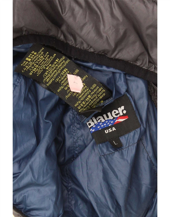 Jachetă căptușită cu glugă Blauer pentru bărbați UK 40 mare, gri, poliamidă