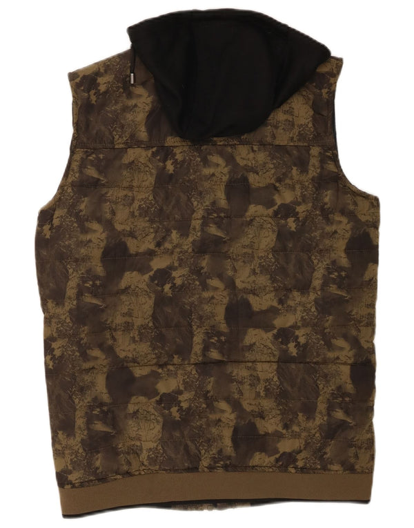 Gilet căptușit cu glugă pentru bărbați Zara UK 38 Medium Kaki Camuflage Poliester