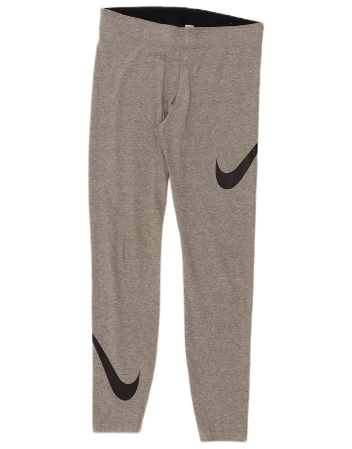 Leggings grafic Nike pentru femei UK 14, bumbac gri mediu