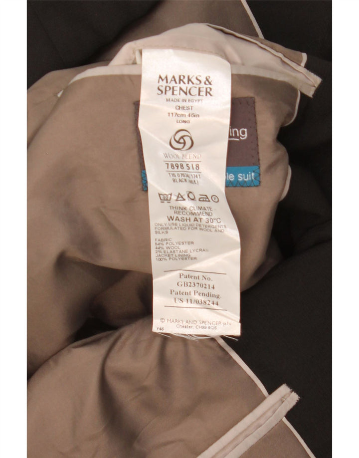 Jachetă pentru bărbați Marks & Spencer cu 3 nasturi, UK 46 XL, poliester negru