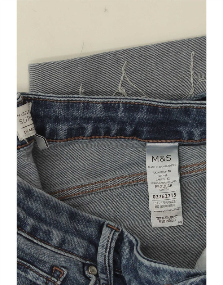 Blugi drepti Harper pentru femei Marks & Spencer UK 16 Large W32 L25 Blue