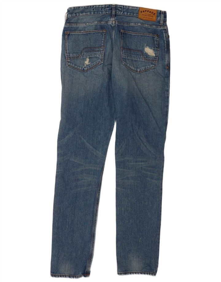 Blugi slim pentru bărbați Fat Face Distressed W32 L33 Bumbac albastru