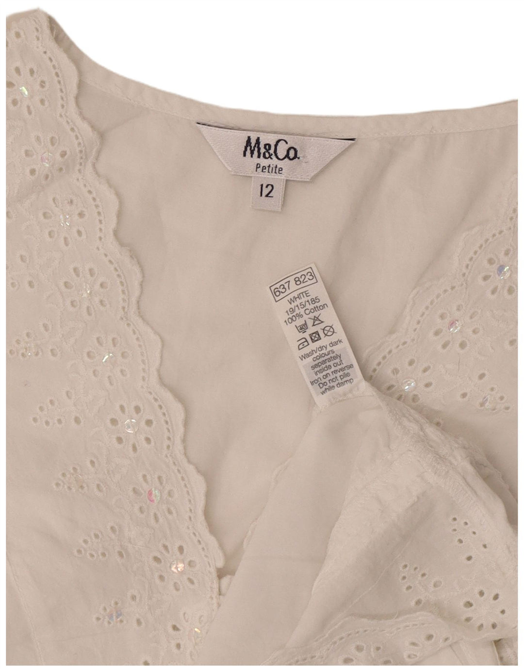 Max & Co. Bluza pentru femei, mărime Petite, UK 12, Mediu, Alb cu model floral, Bumbac