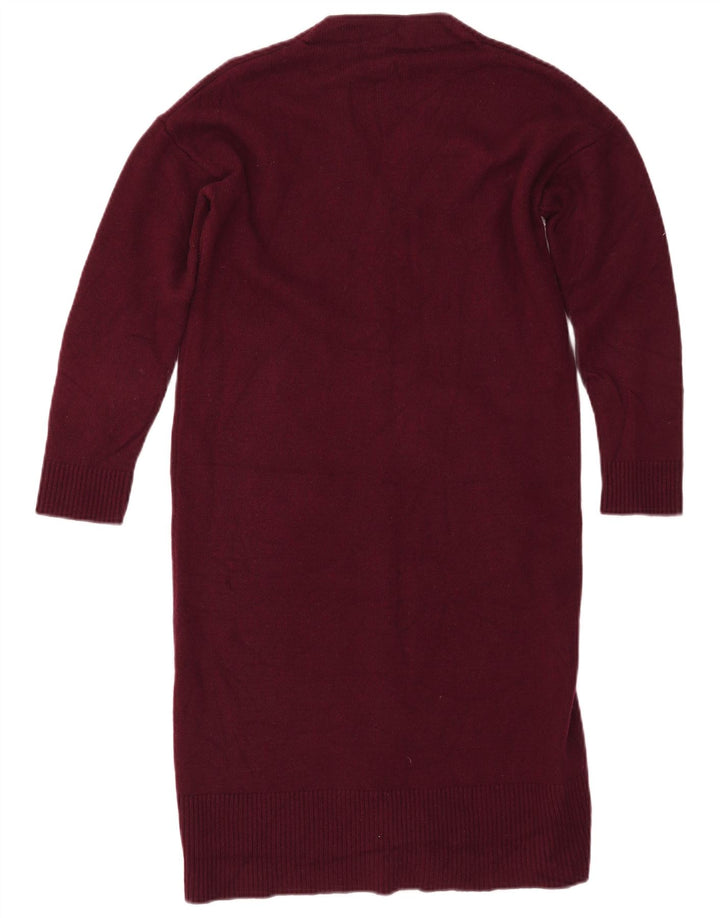 Pulover cardigan cu paragate MASSIMO DUTTI pentru femei UK 12 Burgundy mediu