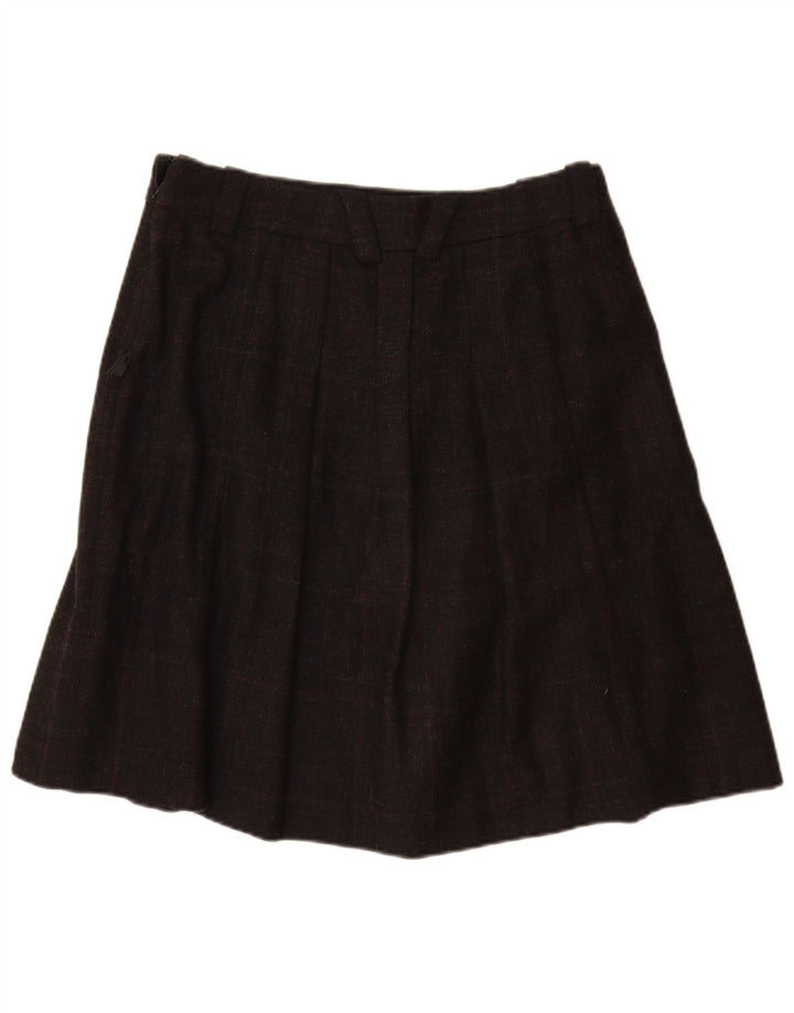 Fusta plisată pentru femei Henry Cottons IT 44 Medium W30 Lână neagră cu pete