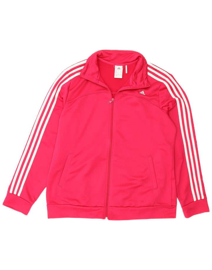 Jachetă de top pentru trening Climalite pentru femei Adidas UK 20/22 XL, poliester roz