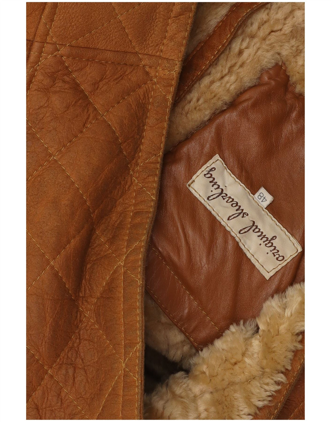 Jachetă din shearling pentru bărbați VINTAGE IT 48 Medium Beige Shearling