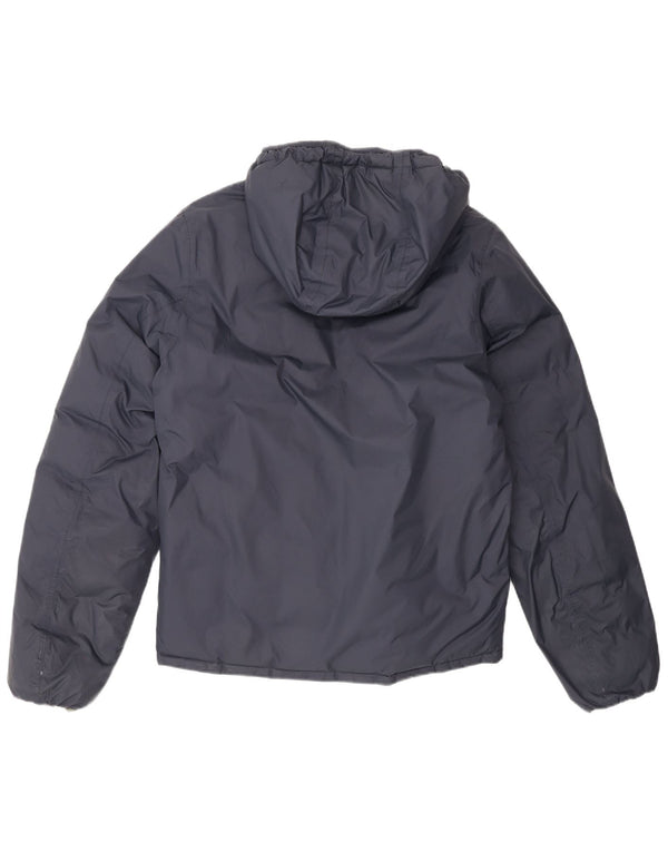 Jachetă căptușită reversibilă cu glugă K-Way pentru femei UK 14 Medium Bleumarin