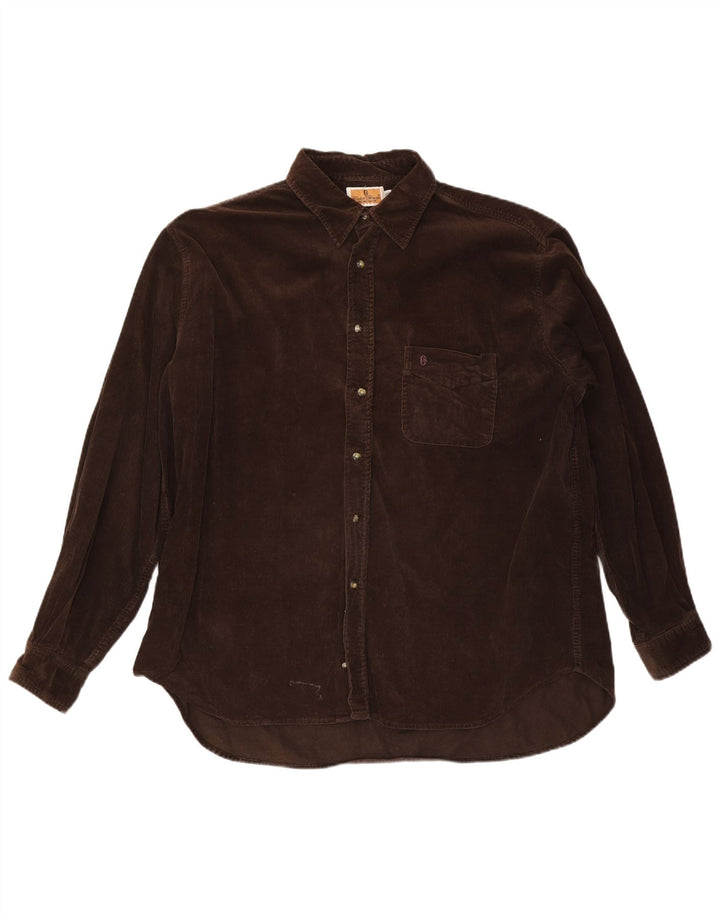 Cămașă din velur pentru bărbați CONTE OF FLORENCE, bumbac maro 2XL