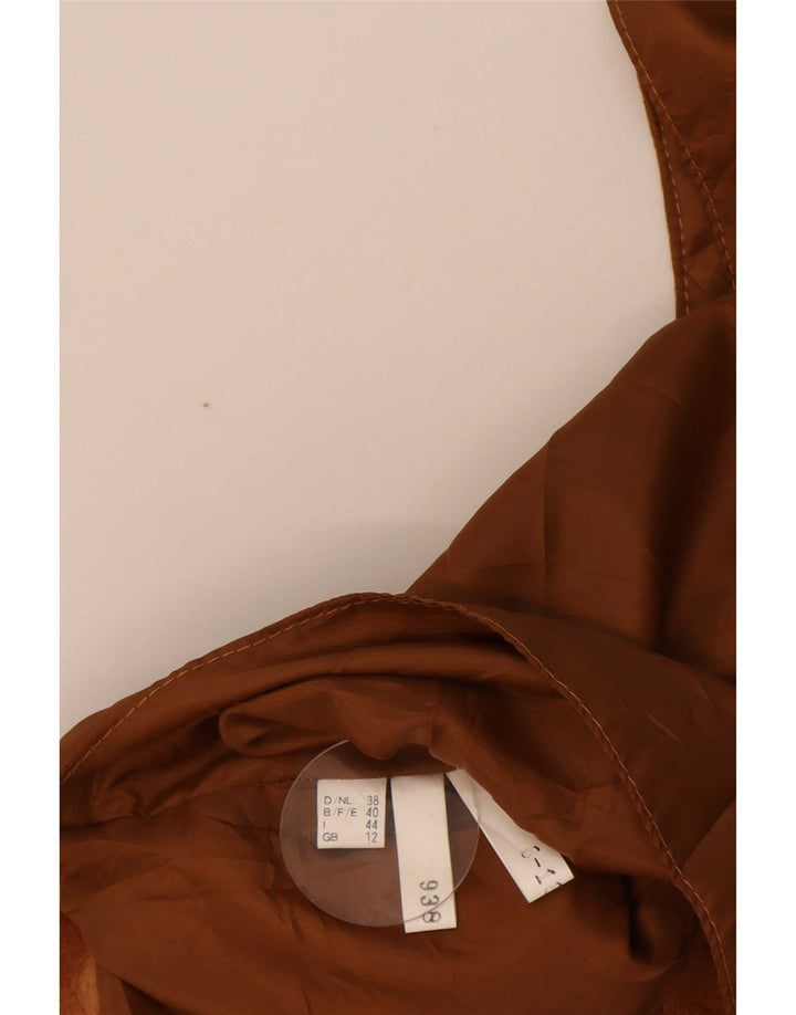Vestă de damă vintage din piele intoarsa UK 12 Medium Beige Piele