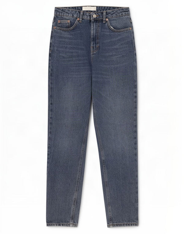 Topshop Blugi Mom Tapered pentru femei L28 L28 Bumbac albastru